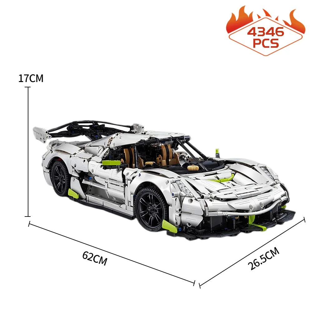 LEGO Koenigsegg 4346 DELER MOC CaDa C61048 Fantasma Sportsbil 1:8 Technic Modell