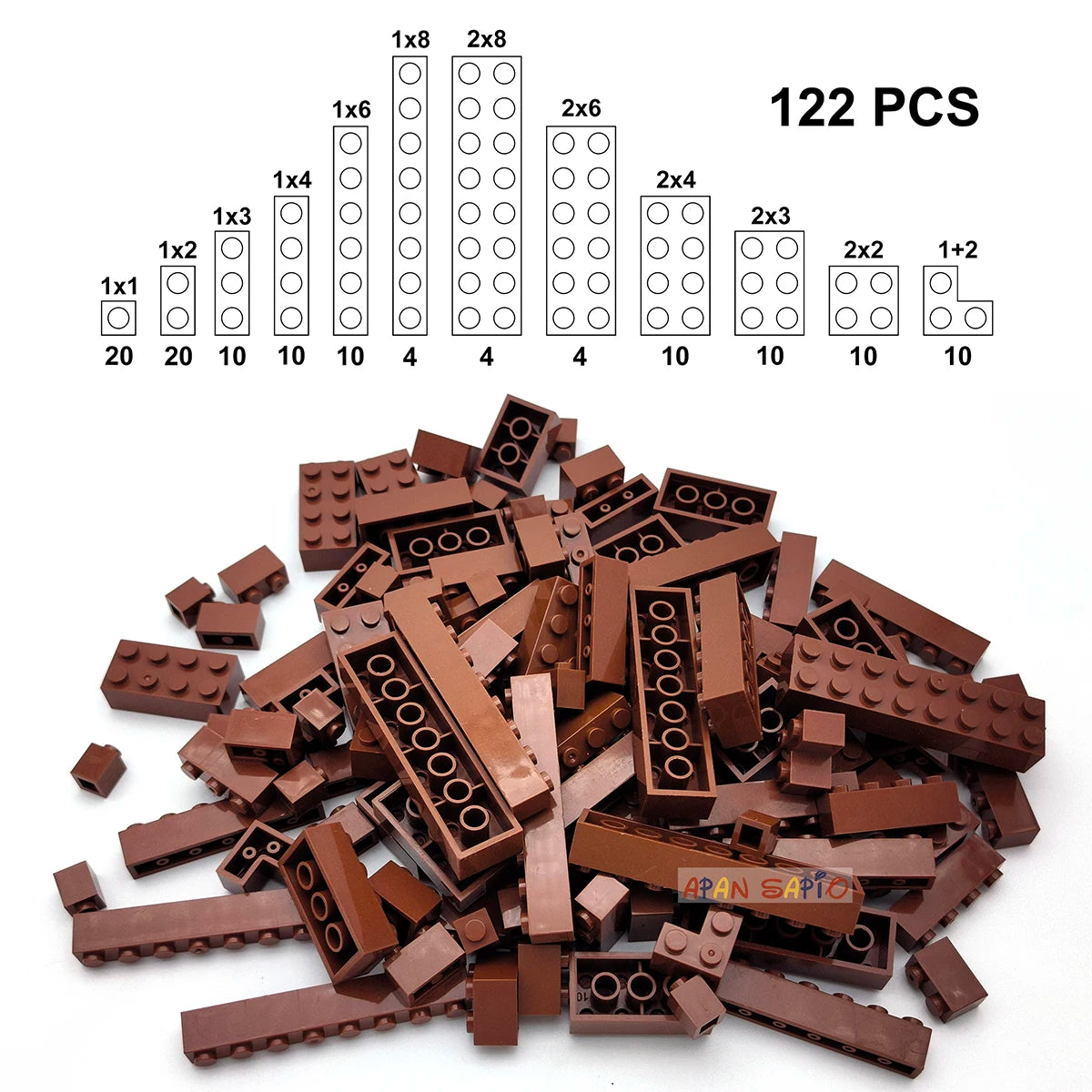 122pcs Thick Figures Bricks 12 Size DIY Building Blocks Educational Creative Size Compatible With 3001 Plastic Toys for Children - CADA BRICKS®