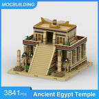 MOC Blocks Ancient Egypt Temple Village Diorama Modular Buildings DIY Assemble Bricks Architecture Display Collection Toys Gifts