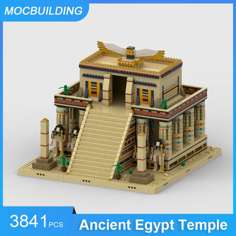 MOC Blocks Ancient Egypt Temple Village Diorama Modular Buildings DIY Assemble Bricks Architecture Display Collection Toys Gifts