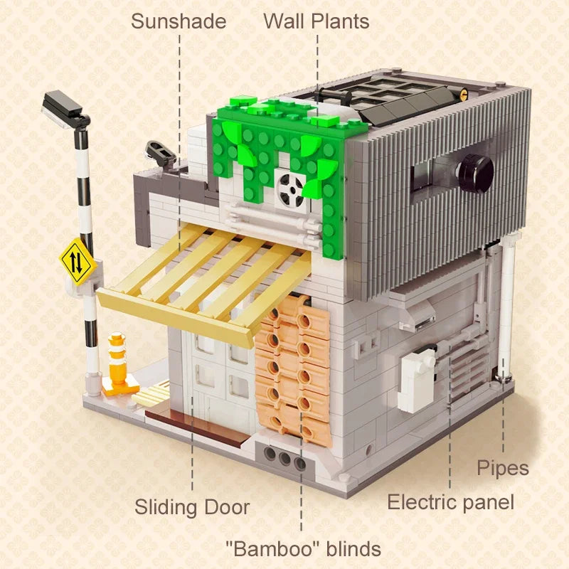 1116Pcs Cada LED City Japanese Style Summer Restaurant Coffee House Building Blocks Friends Light Shop Bricks Toys Children Gift - CADA BRICKS®