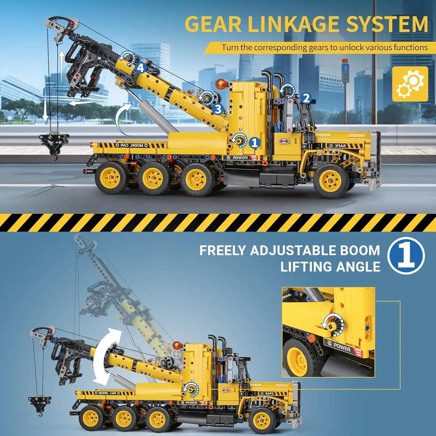 MOULD KING 17011 Technisches MOC-43434 Abschleppwagen Bausteine Stadt Ingenieurwesen Anhänger Kran Auto Spielzeug Weihnachtsgeschenke