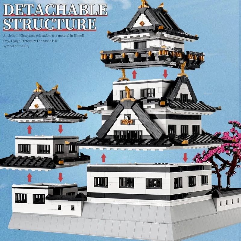 MOC 39101 Japanese Style Architecture Streetview Building Block Himeji Castle Model sets Assembly Bricks Kids Toys Christmas Gif