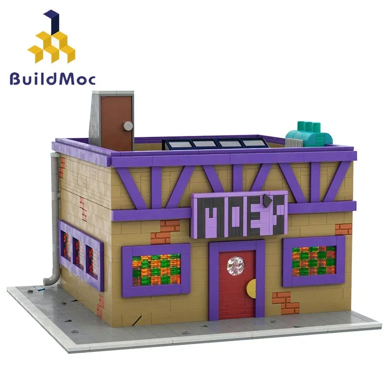 MOC Modular Moe's Tavern Building Kit from Movie Simpson,Medieval Street Architecture Model Toys Adults Gifts - CADA BRICKS®