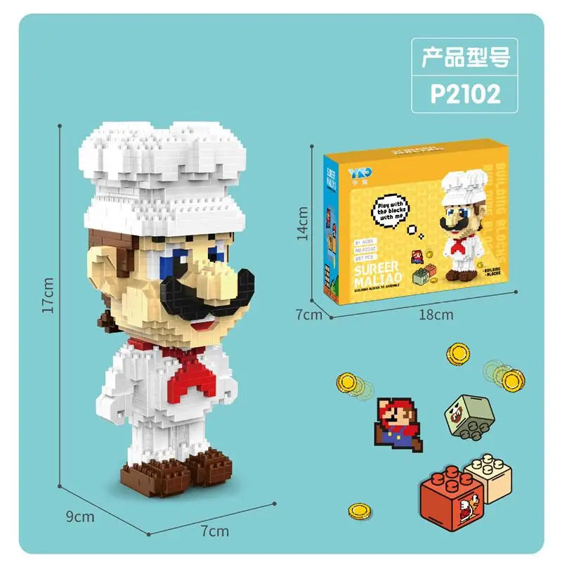 New Anime Mini Blocks Cute Cartoon Peach Luigi Building Bricks Toys for Children Present Bowser Valentine Girls Boy Juguetes - CADA BRICKS®
