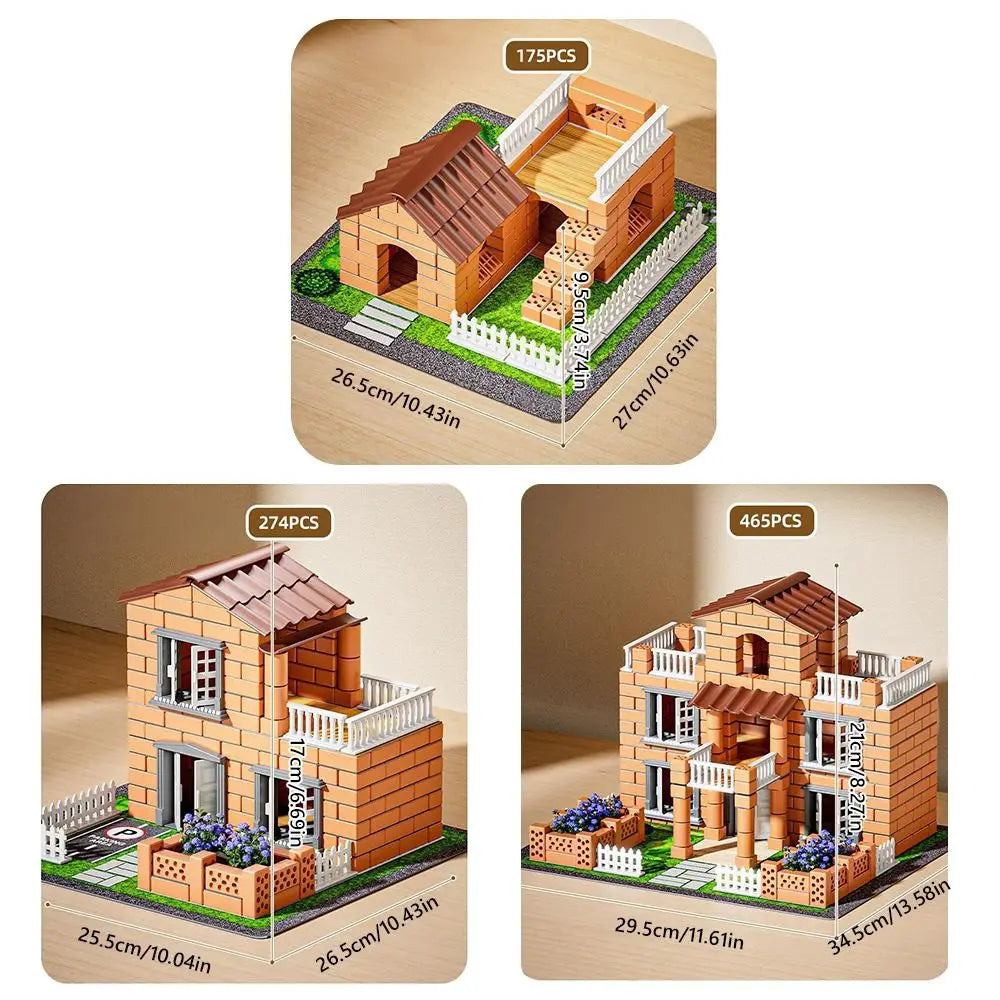 Multicolor DIY Building House Block Set Plastic Tile Houses Assemble T ...