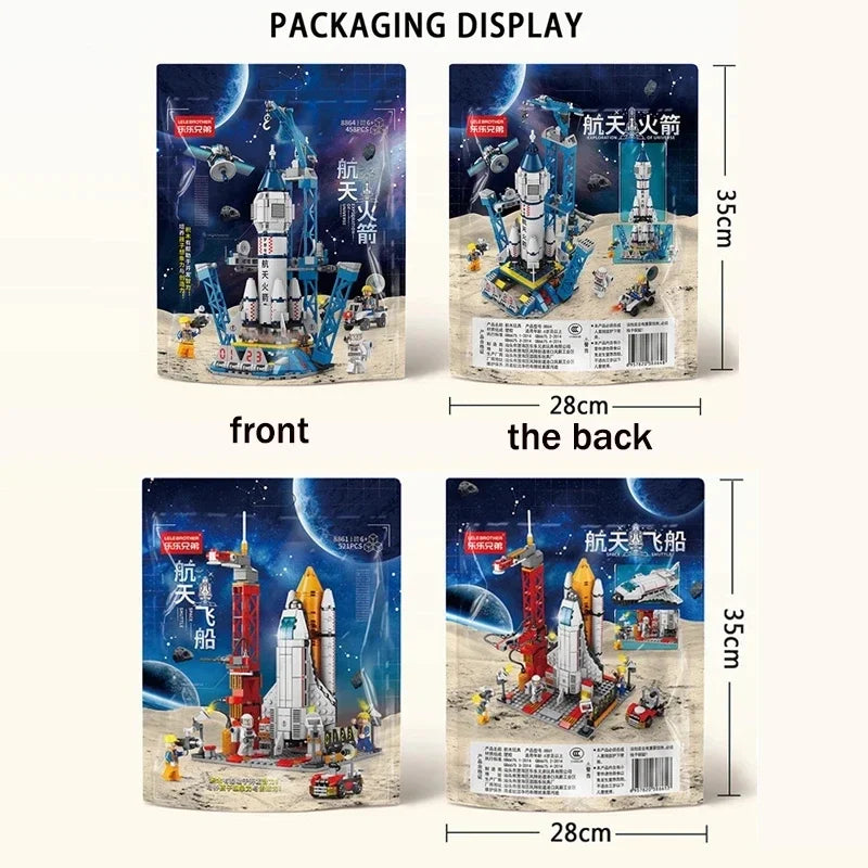 Modello di Spazioporto Aeronautico Centro di Lancio Razzi Space Shuttle Costruzione Blocchi da Costruzione Astronave Mattoncini per Bambini Giocattoli Creativi