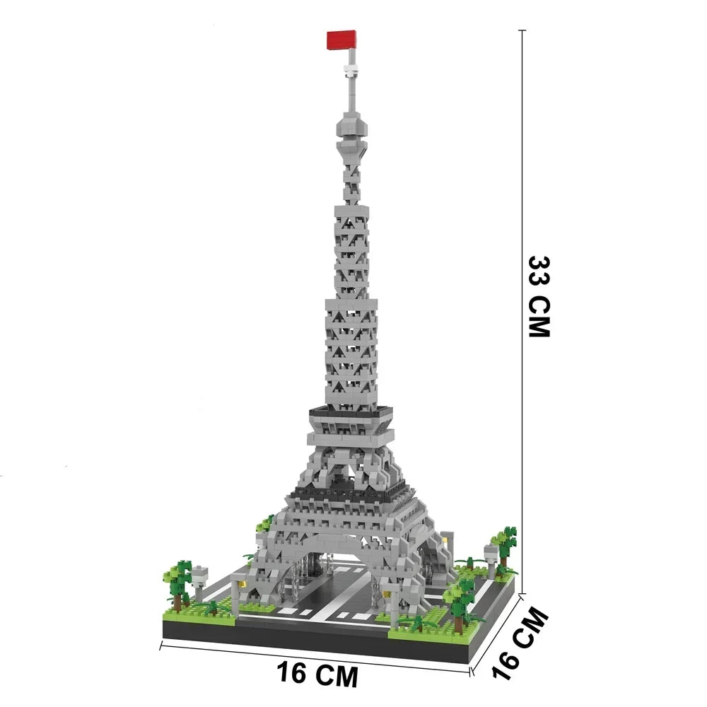 Knew Built 3 Size Choice Paris Eiffel Tower Micro Mini Building Blocks Toy France’s Pride Collectible Decoration and Gift-Worthy - CADA BRICKS®