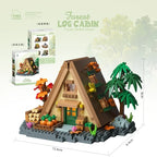 Forest House Building Blocks 3D Cherry Blossom Tree House Architecture Bricks Model Log Cabin Toys For Kids Santa Gift MZ322
