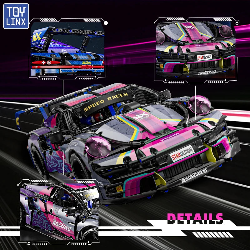 1611 PCS Sport Car Building Block Sets for Adults,1:10 Collectible Model Scale Engineering Toy Gifts for Boys Car no Box - CADA BRICKS®