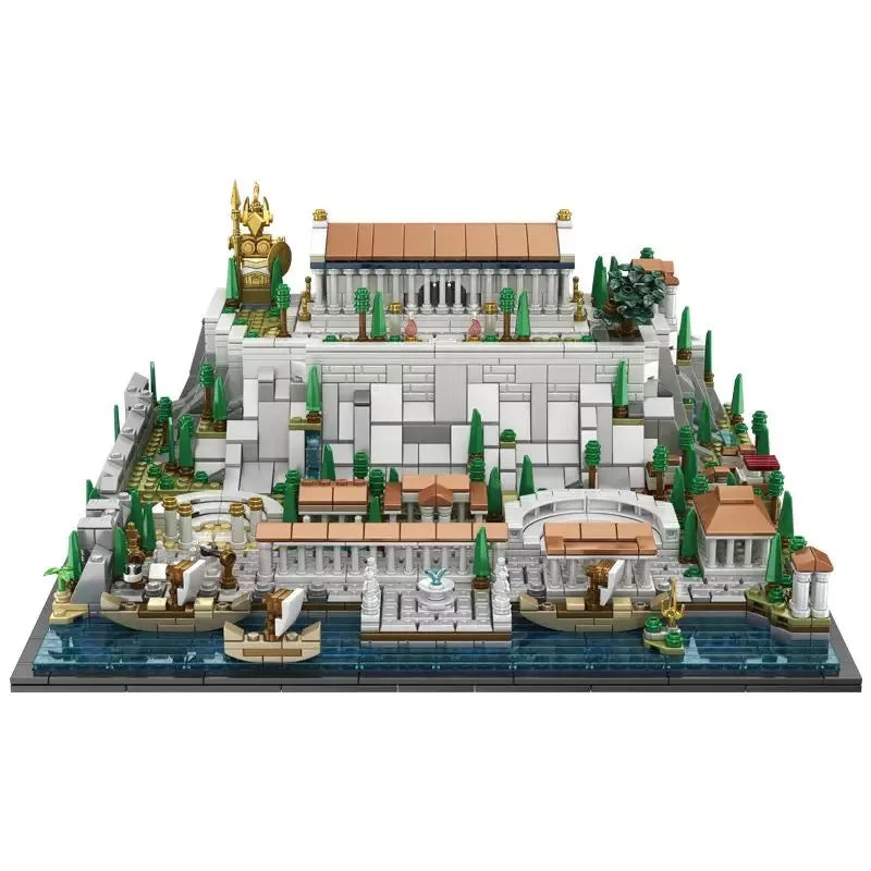 MOC 2025 New Greece Acropolis of Athens Castle Building Blocks Parthenon Amphitheatre Tower Architecture Brick Toy Children Gift