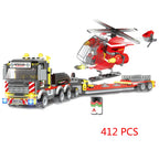 City Truck Vehicle Pickup Heavy Cargo Transport Model Building Blocks Machinery Shop Van Creative Carriage Harvester Car Kid Toy - CADA BRICKS®