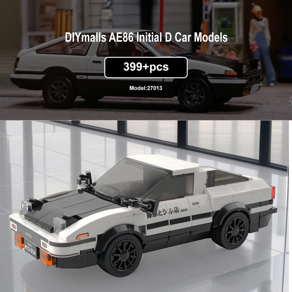 Mould King 27013 AE86 Initial D Car Models Building Sets with Display Case Collectible Model Car Kits Race Car Building Blocks - CADA BRICKS®