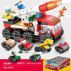 Engineering car blocks 10 in 1 Police car Aircraft Tank warship Fire truck Robot Building bricks Boy toys Children's gifts