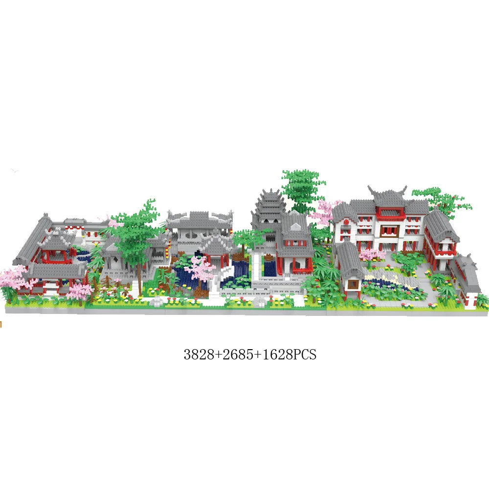 Chinese Famous Architecture Micro Diamond Block China Suzhou Dream Garden 3in1 Build Brick Toy Figure Model Nanobrick For GiftS