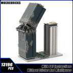 MOC City Street View Collapse Skyscraper Modular Architecture Technology Building Blocks Edifice Model Senior Bricks Toys Gifts