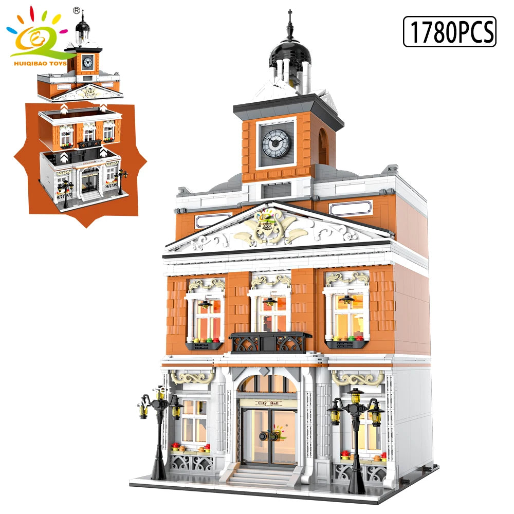 HUIQIBAO Toys MOC City Corner Coffee Shop Architecture Style Street View Micro Building Blocks for Children Construction Bricks - CADA BRICKS®
