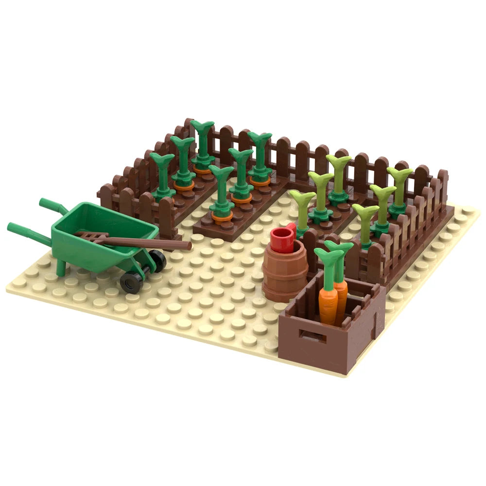 MOC Farm and Ranch Decoration Model Zoo Botanical Garden Building Blocks DIY Bricks Rural Landscape Animal and Vegetable Scenes