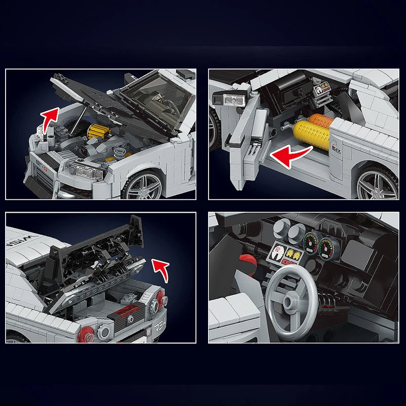Mould King 10113 Technical Car Building Block The MOC Skyline Sport Racing Car Model Assembly Car Brick Toys Kids Christmas Gift