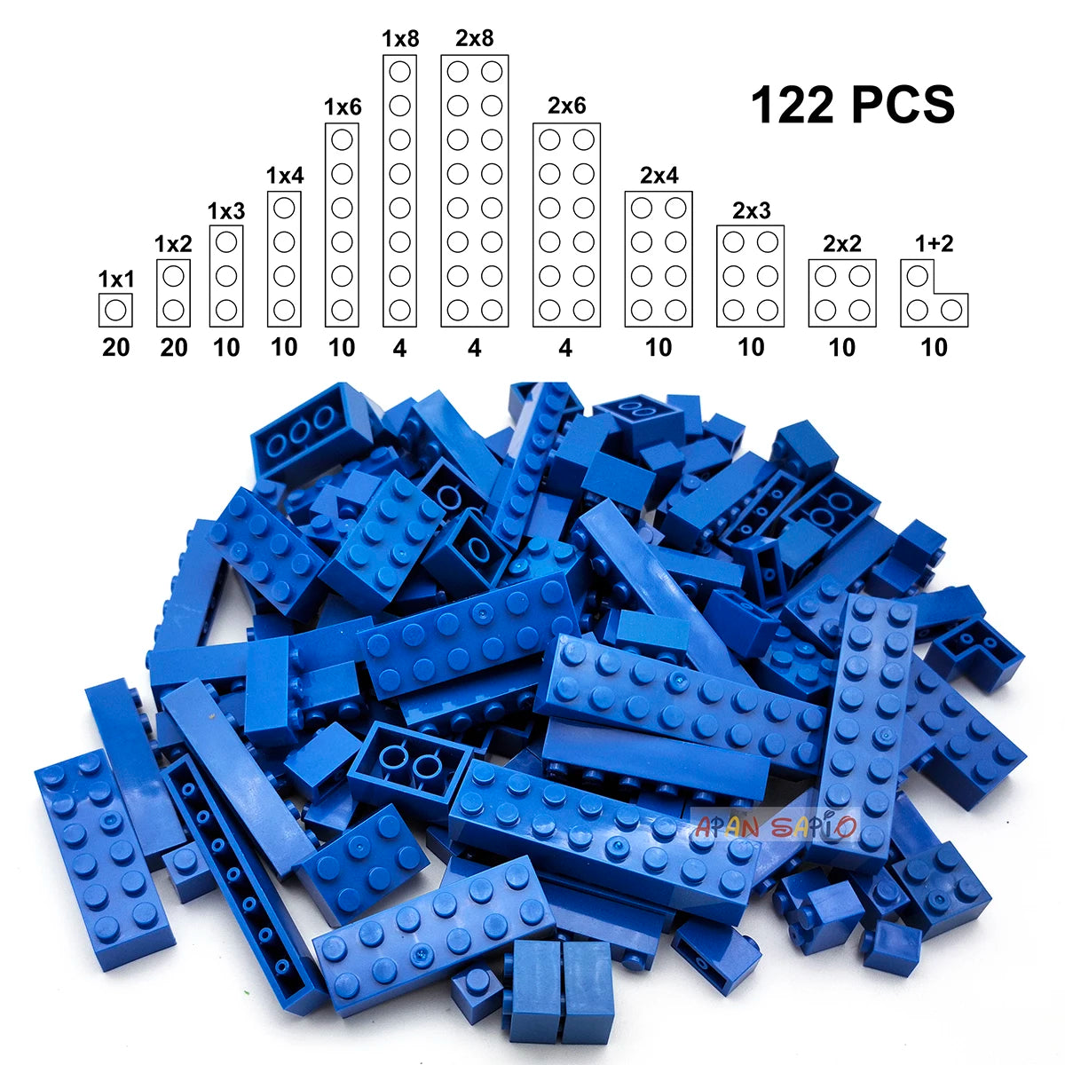 122pcs Thick Figures Bricks 12 Size DIY Building Blocks Educational Creative Size Compatible With 3001 Plastic Toys for Children - CADA BRICKS®