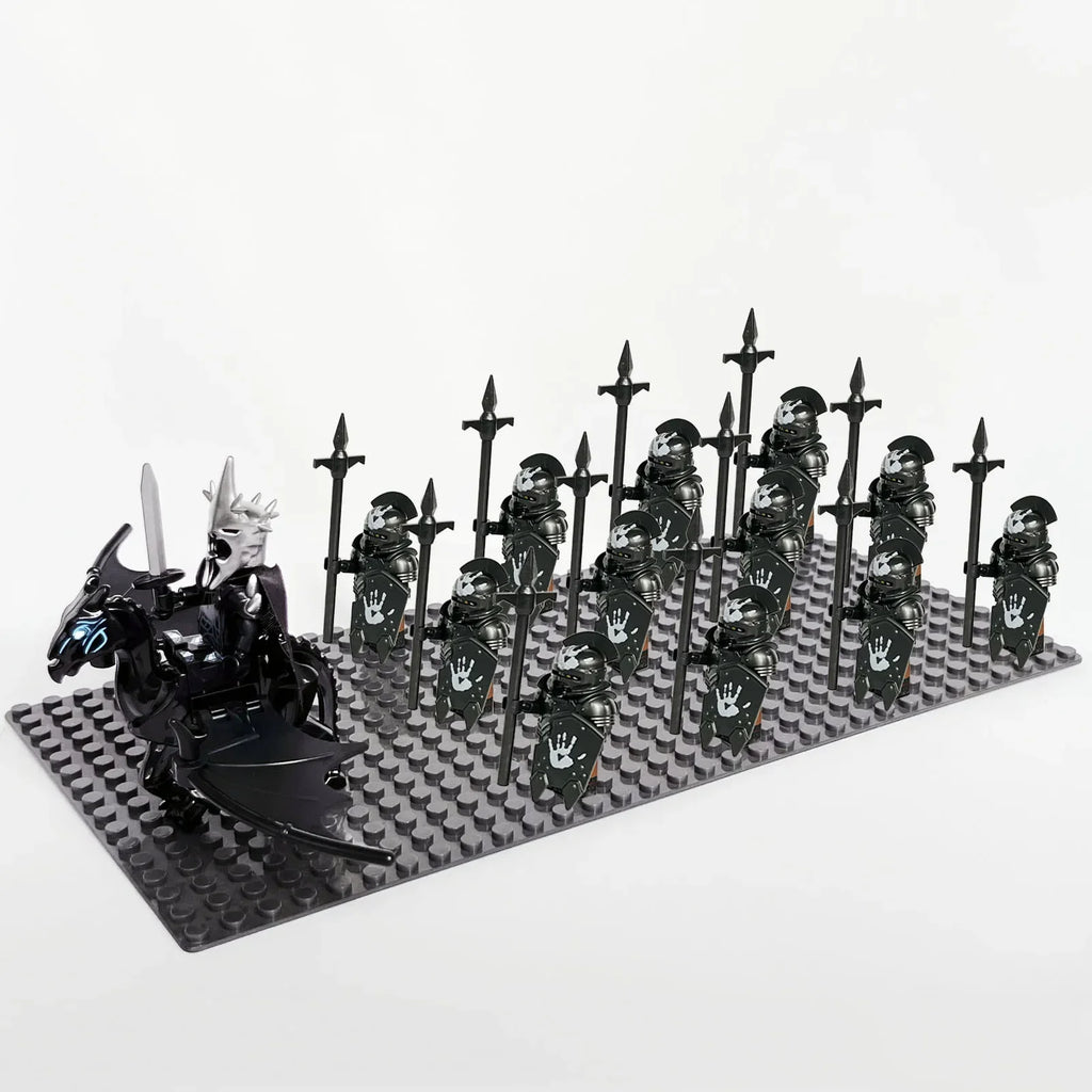 13pcs Castle Knight Rohan Azog Orcs Half-Beast Human Army Elf Guards Roman Solider Minifig Building Block Toys for Kids