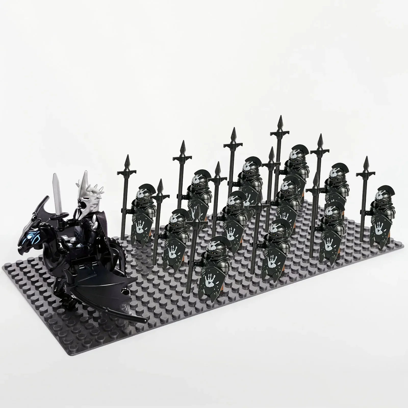 13pcs Castle Knight Rohan Azog Orcs Half-Beast Human Army Elf Guards Roman Solider Minifig Building Block Toys for Kids
