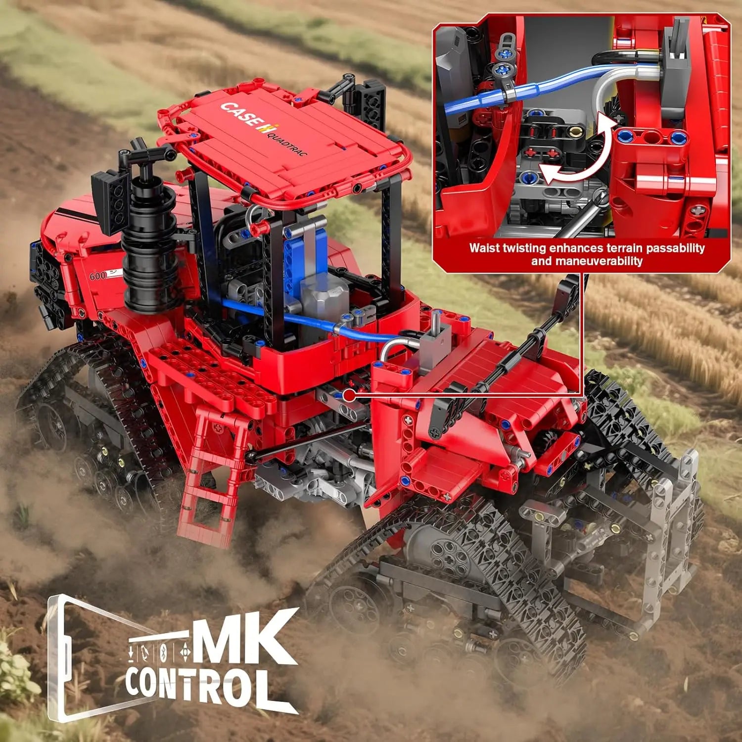 MOULD KING 18020 Technical Crawler Tractor Model Remote Control All Terrain Plowing Truck Building Blocks Toys for Children