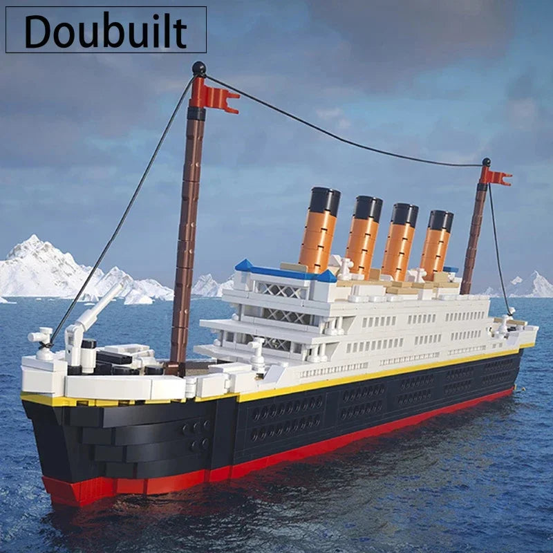 1860/1288pcs Titanic Cruise Ship Model Blocks Ship Building Blocks Gift for Kids Children Home Office Ornaments Fast Shipping