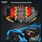 Cada 3865PCS 1:8 Stad Blauwe Raceauto V12 Hypercar Model Bouwstenen Beroemde Supercar Sportvoertuig Bakstenen Speelgoed Cadeaus