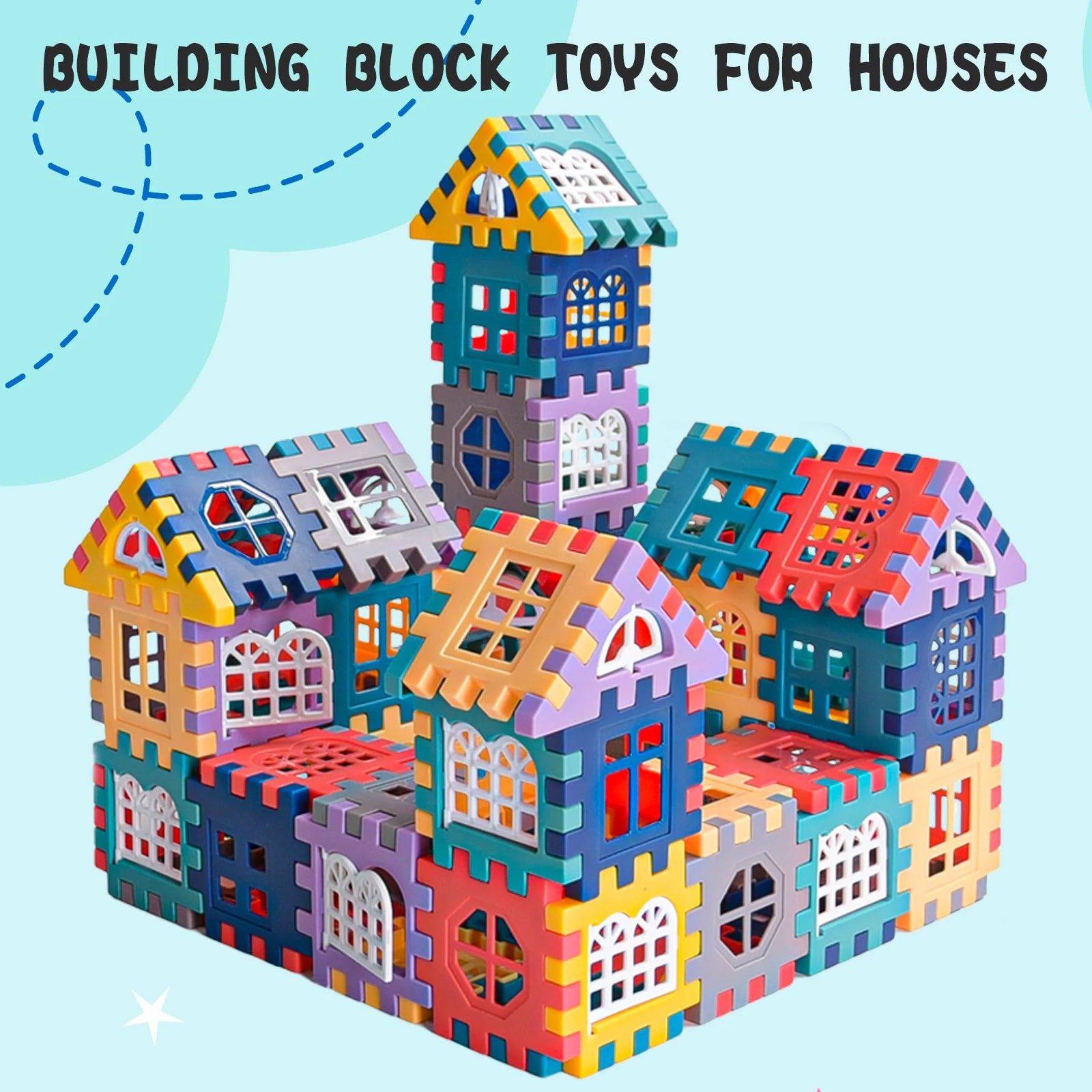 Large scale house building block simulation window design, kindergarten construction, creation of boys and girls large house bui - CADA BRICKS®