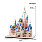 6300PCS Light Large Castle Micro Building Blocks Pink Series Castle Church Diamond Blocks Construction Toys for Girls Adult Gift
