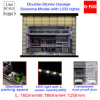 GFans NEW Model 1:64 Scale Diorama Car Garage Model With LED Lights Parking Lots City DIY Model Sets Collection Display Gifts