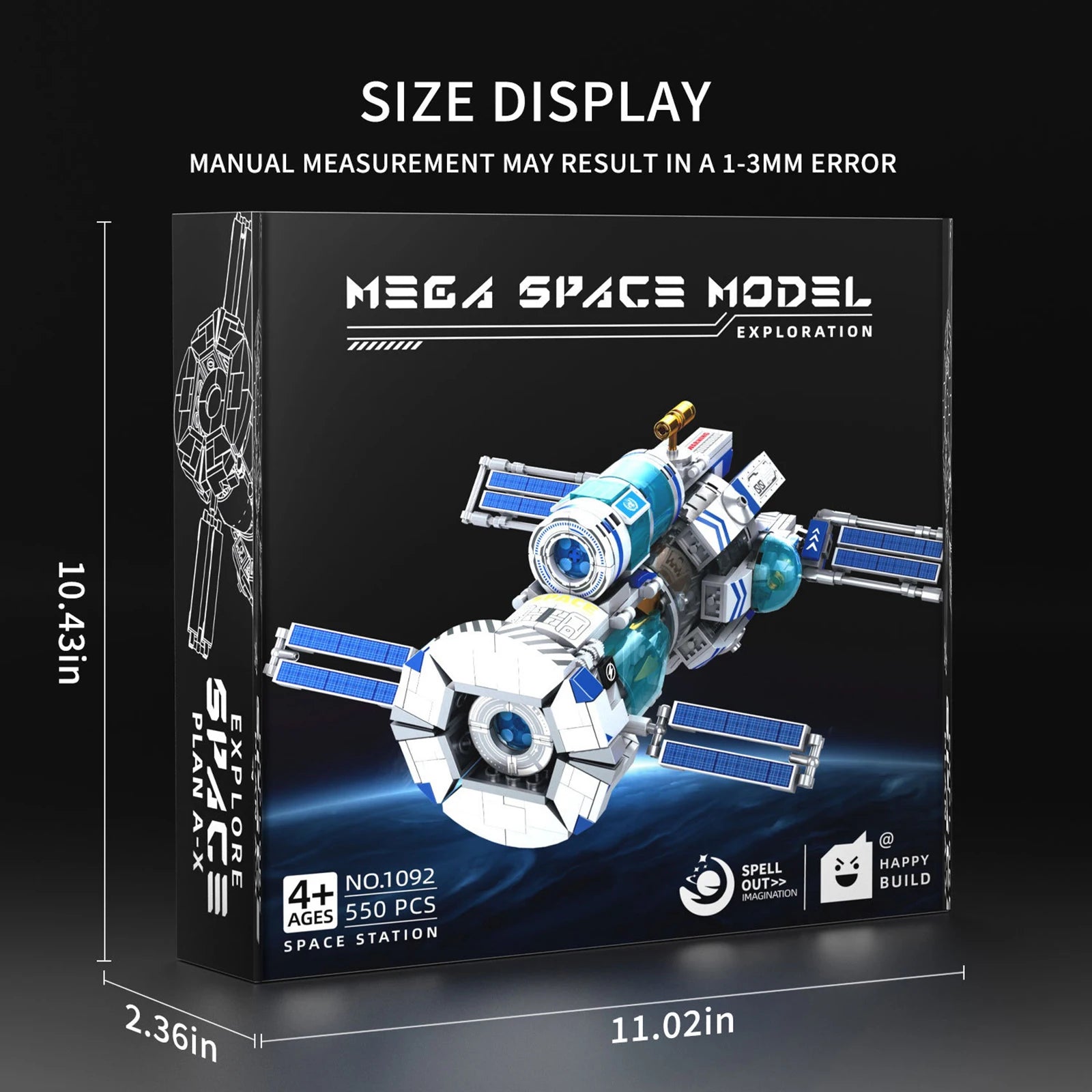 MOC Space Station Model Building Blocks Kit 550PCS Spaceship Collection Ornaments Assembly Educational Toys Small Bricks Gifts