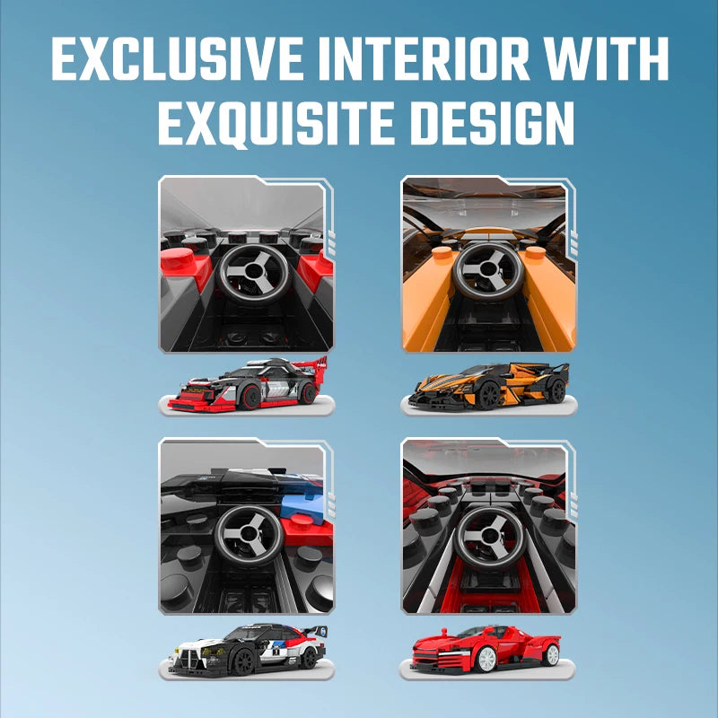 SEMBO Speed Sports Car Assemblage Building Blocks MOC Racing Vehicle, Technical Auto Models Car Construction Set Boys Toys Gifts