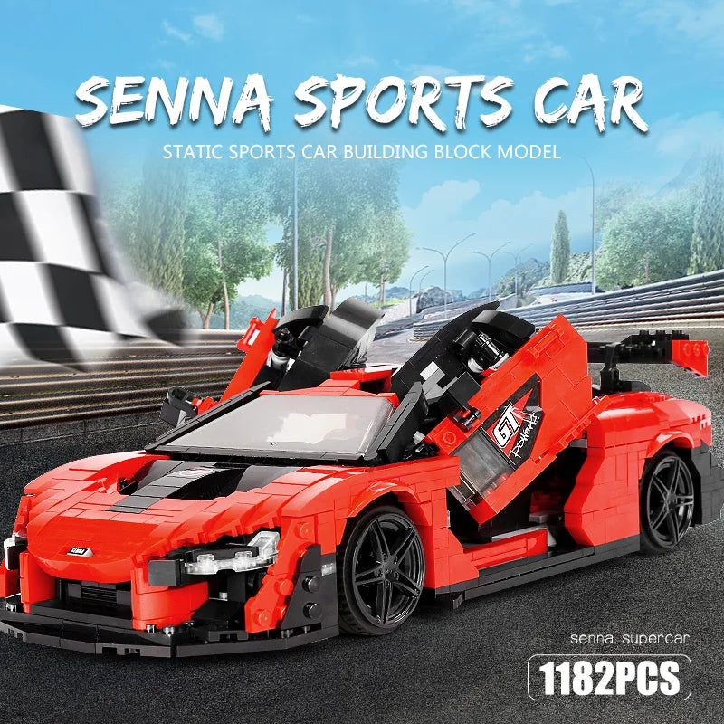 Mould King 10007 Technical Car Building Block The Red Sport Racing Car Set Assembly High-Speed Car Toys Kids Christmas Gift