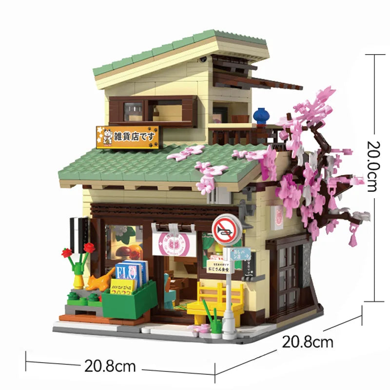 Cada LED City Japanese Style Grocery Store House Building Blocks Double Decker Duplex Architecture Bricks Toys for Kid Gifts - CADA BRICKS®