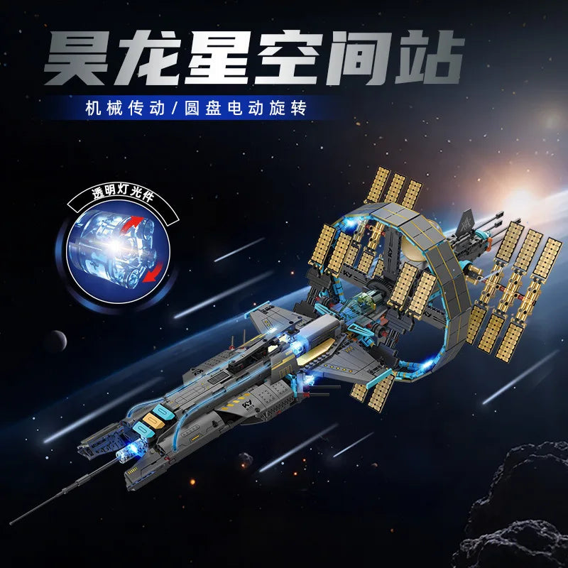 New K96139 1471pcs MOC Aviation Space Station Building Blocks Model Spaceship Bricks Assembling Toys for Boys Birthday Gift Set