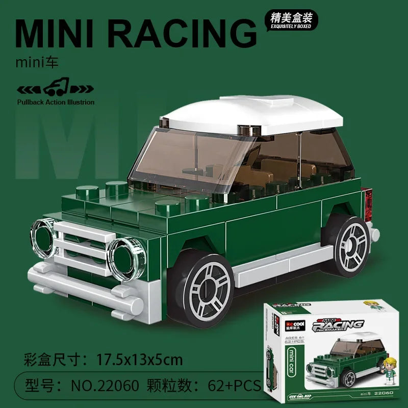 DIY Racing Car Bus Engineering Vehicle Ambulance Pull Back Model Building Blocks Brick Toys Children Boys Compatible With Lego