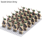 24pcs WW2 Military Army Soldier Soviet US UK German France Building Blocks Set Model Bricks Action Figures Weapon Toys Kids Gift - CADA BRICKS®