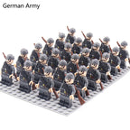 24pcs WW2 Military Army Soldier Soviet US UK German France Building Blocks Set Model Bricks Action Figures Weapon Toys Kids Gift - CADA BRICKS®