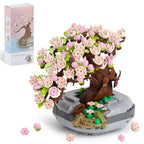 Mini Plant Bonsai Building Block Flower Plant Cherry Blossom Tree Potted Bouquet Model Bricks Home Decoration Toy For Kids Gifts