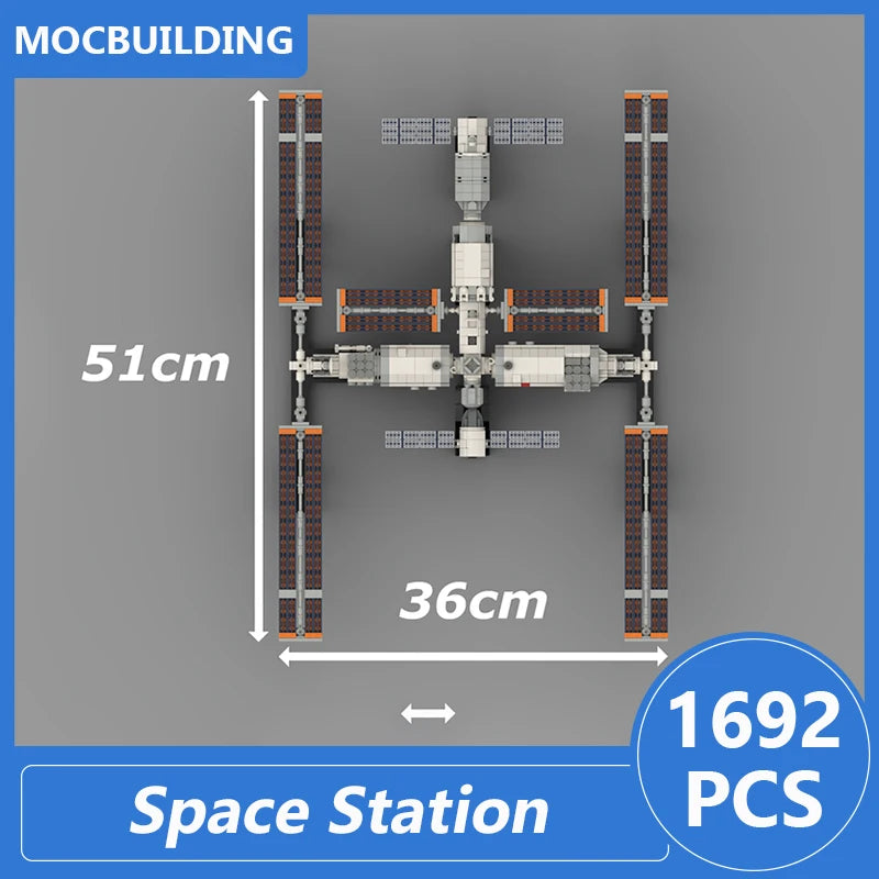 1:110 Scale Chinese Space Station Tiangong Model Moc Building Blocks Diy Assemble Bricks Educational Creative Toys Gifts 1692PCS