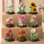 DIY MOC Flower Arrangement Dust Cover Tulip Rose Sunflower Plants Succulents Gardens Building Blocks Model Kids Sets Kits Toys - CADA BRICKS®