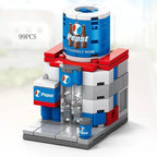 2025 Mini Shop Market Street View Sets Model Building Blocks Hamburger Restaurant Retail Store Creative Architecture Friend