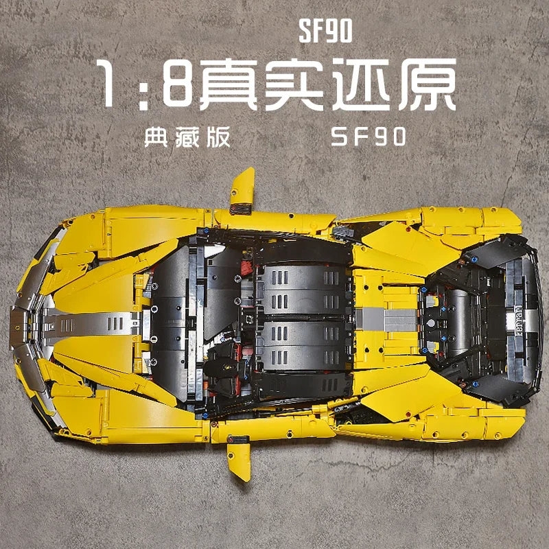 IN STOCK MOC 1:8 Technical RC Sports Car SF90 Building Blocks Model Bricks Assembling Toys for Children Birthday Gift Set - CADA BRICKS®