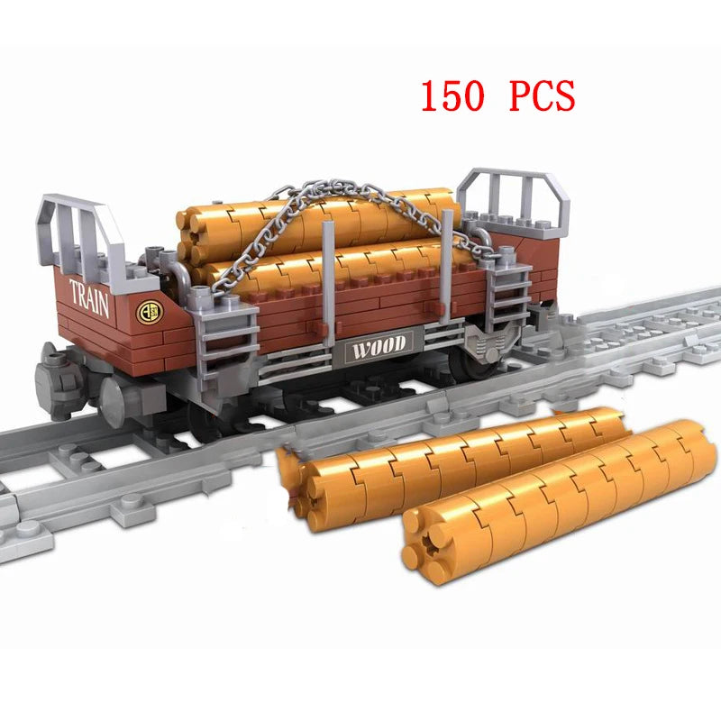 City Train Set Steam Bullet Vehicle Cargo Railway Station Model Building Blocks Brick Tracks Rail No Motor Kits Carriage Kid Toy - CADA BRICKS®