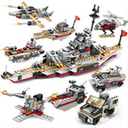 Military Ship Army Ocean Cruiser Warship Building Blocks Aircraft Weapon Ship Bricks City Toys for Children Boy Christmas Gift - CADA BRICKS®