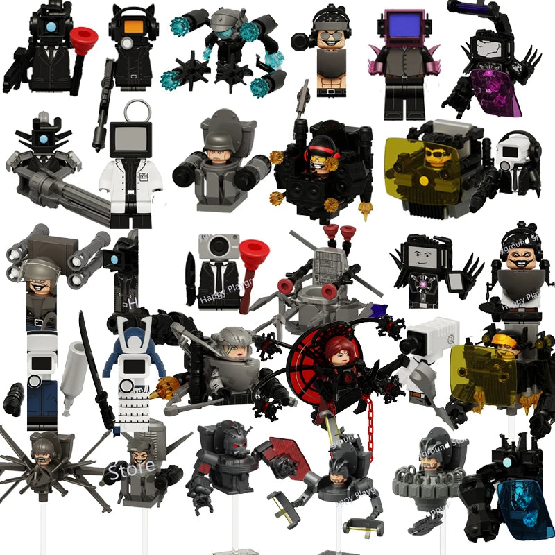 New KDL SWAT Skibidi Toilet Man Figures Anime Block Toys TvMan Titan Cameraman Speakerman Bricks Model Toy For Kid Birthday Gift - CADA BRICKS®