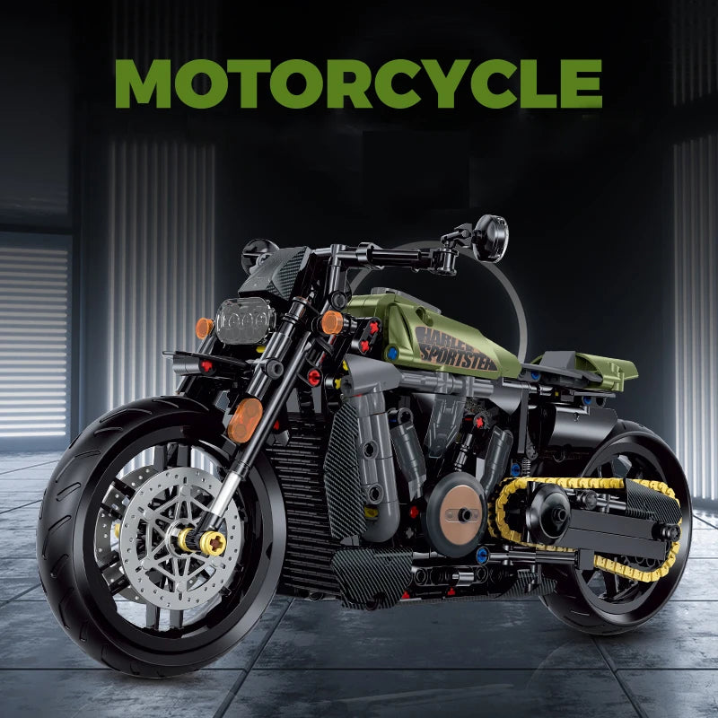 1:8 MOC Building Blocks Motorbike Model City Racing Vehicle Technical Bricks Birthday Gifts Toys for Kids Boys Children  600+pcs - CADA BRICKS®