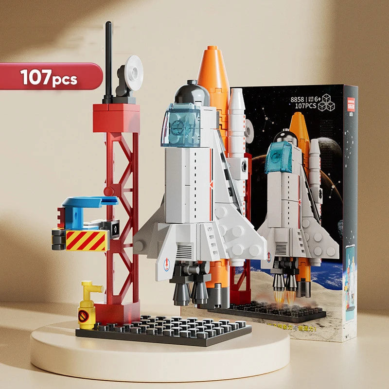 107 Piece DIY Building Blocks Space Rocket Craft Launch Center Base Puzzle Model Assembling Bricks Small Set Education Boys Toy - CADA BRICKS®